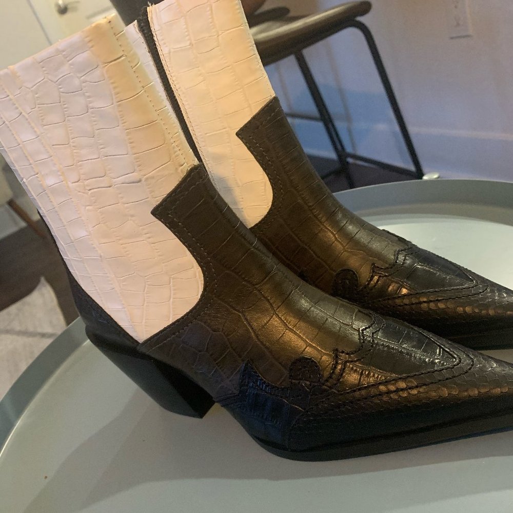 Topshop Missouri Leather Western Boots